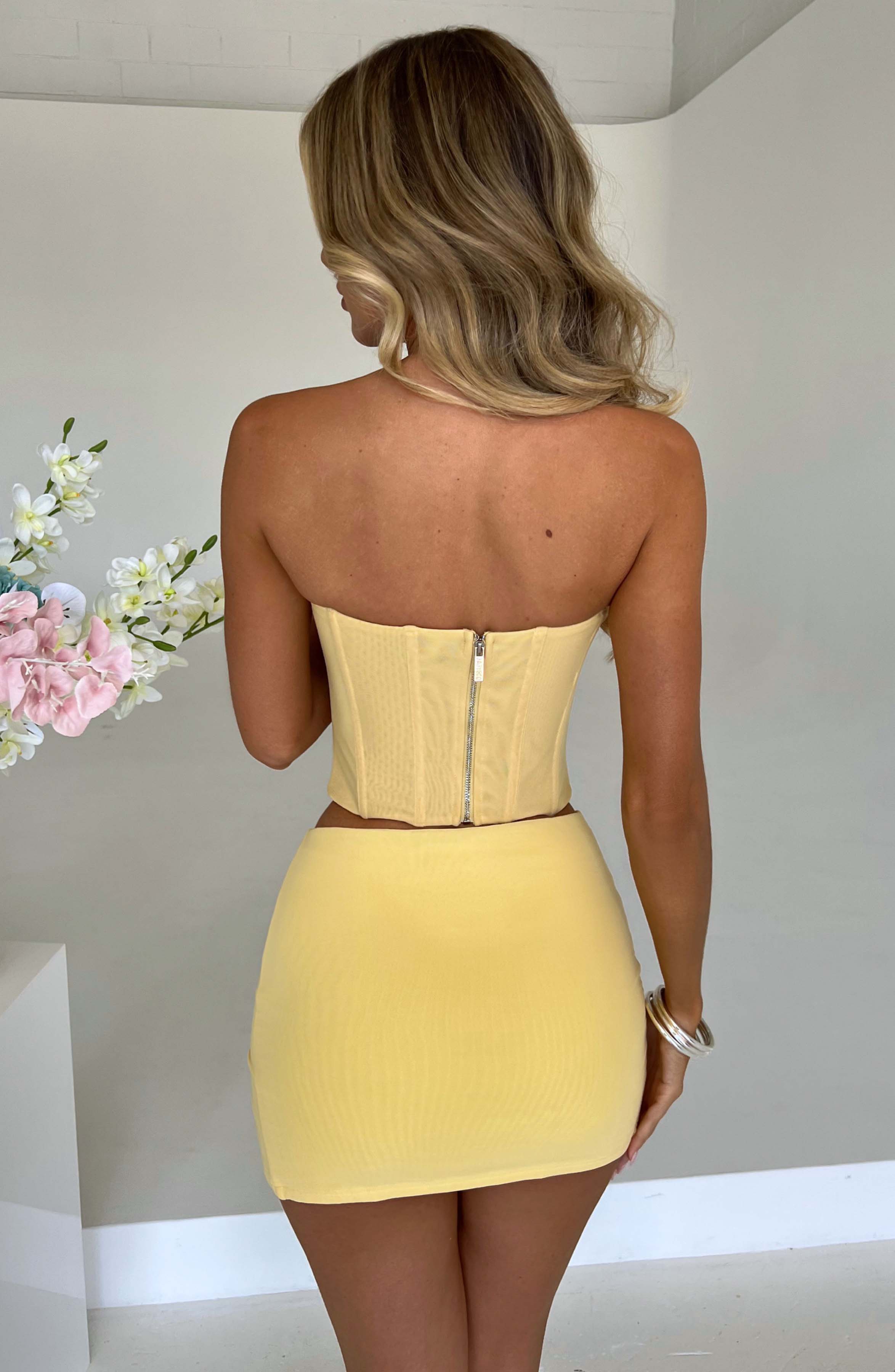 Alina Mini Skirt - Lemon - Napalia