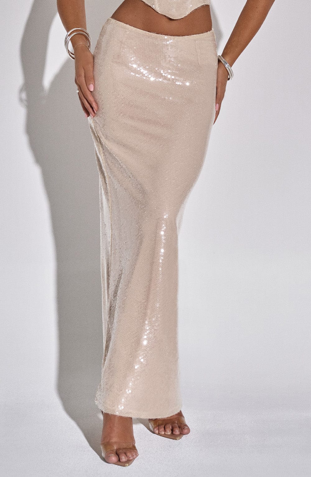 Larisa Maxi Skirt - Nude - Napalia