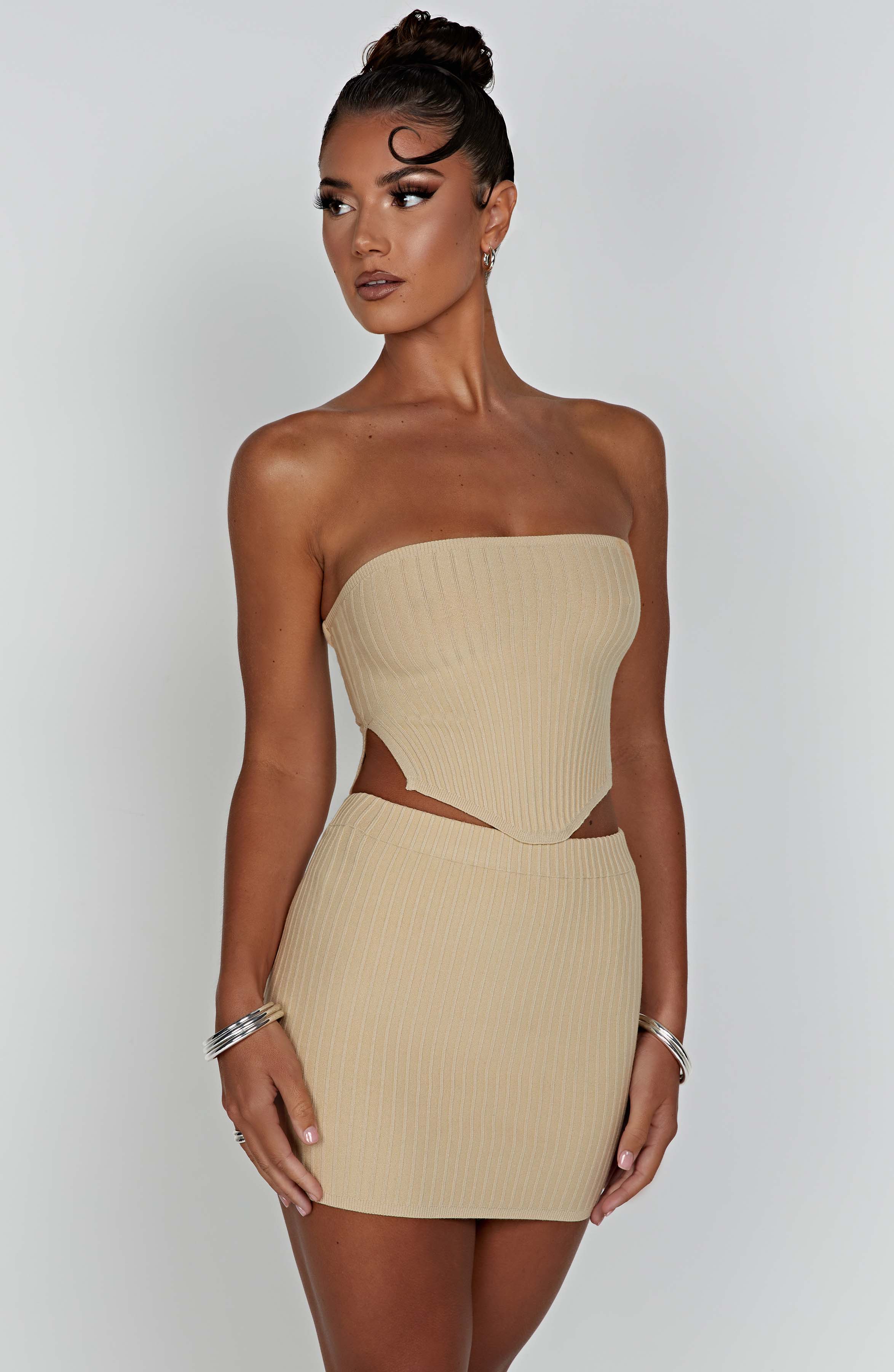 Jaz Mini Skirt - Beige - Napalia