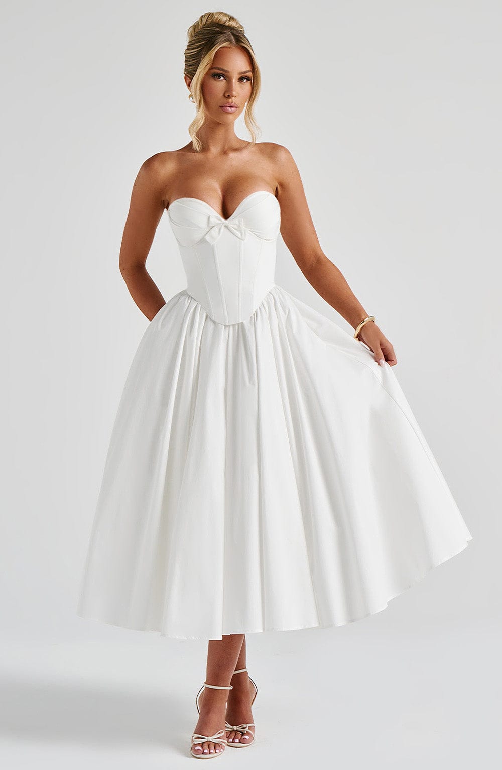 Prim Midi Dress - Ivory - Napalia